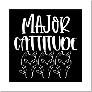 Major Cattitude. Funny Cat Lover Design. Purrfect. Posters and Art